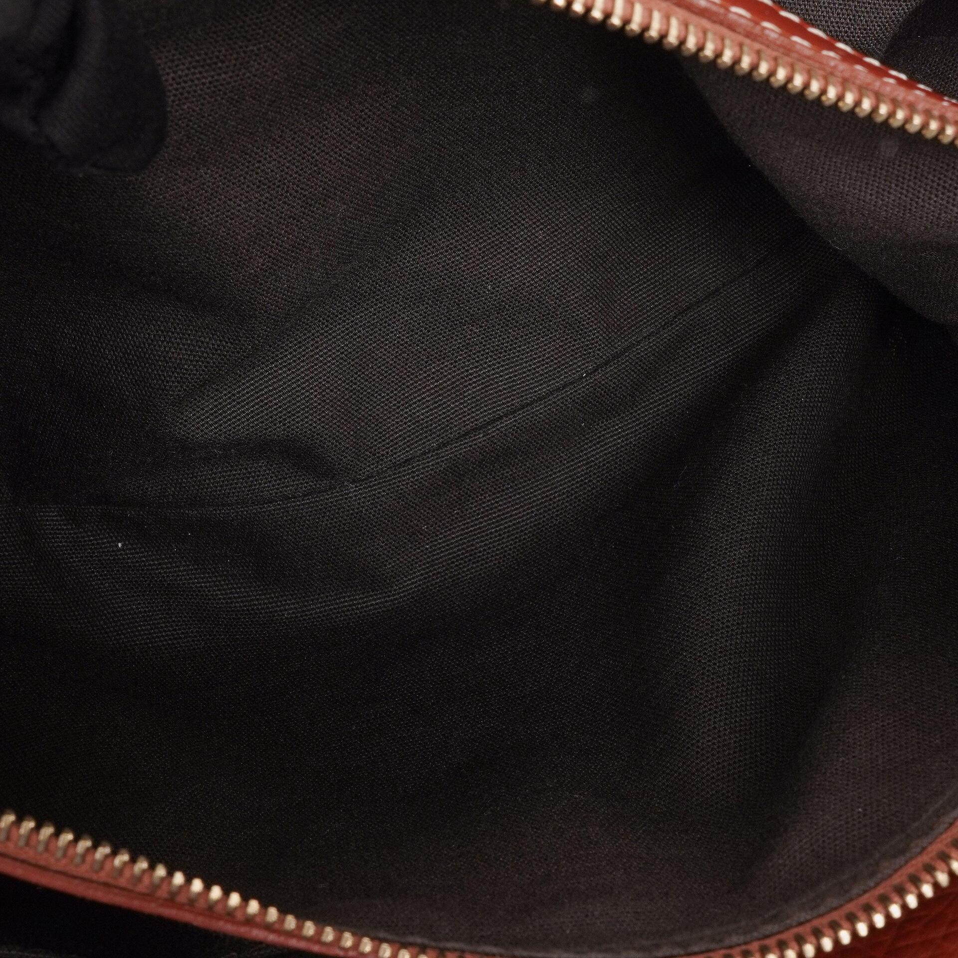 Celine Boogie Tasche aus braunem genarbtem Leder