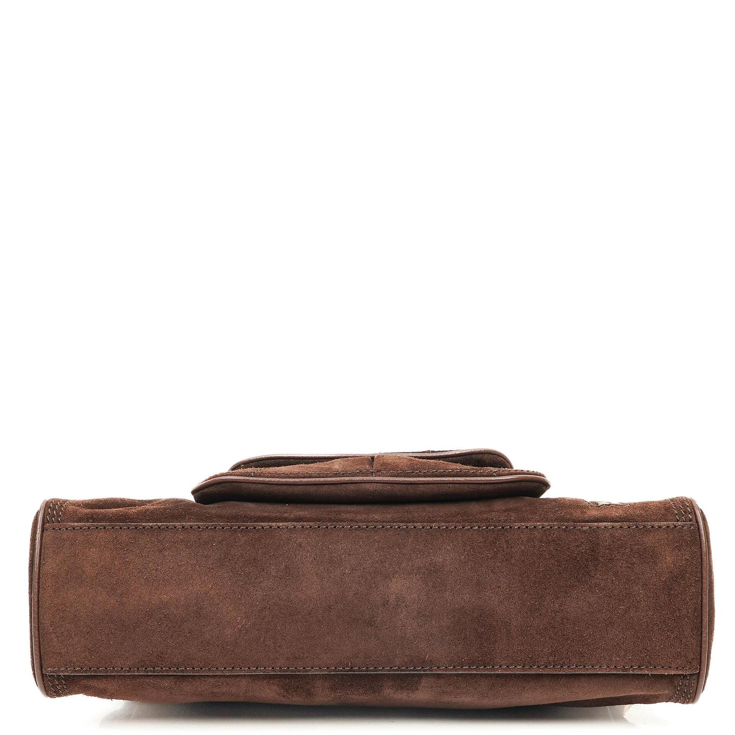 Céline Braune Wildleder- und Leder Schultertasche