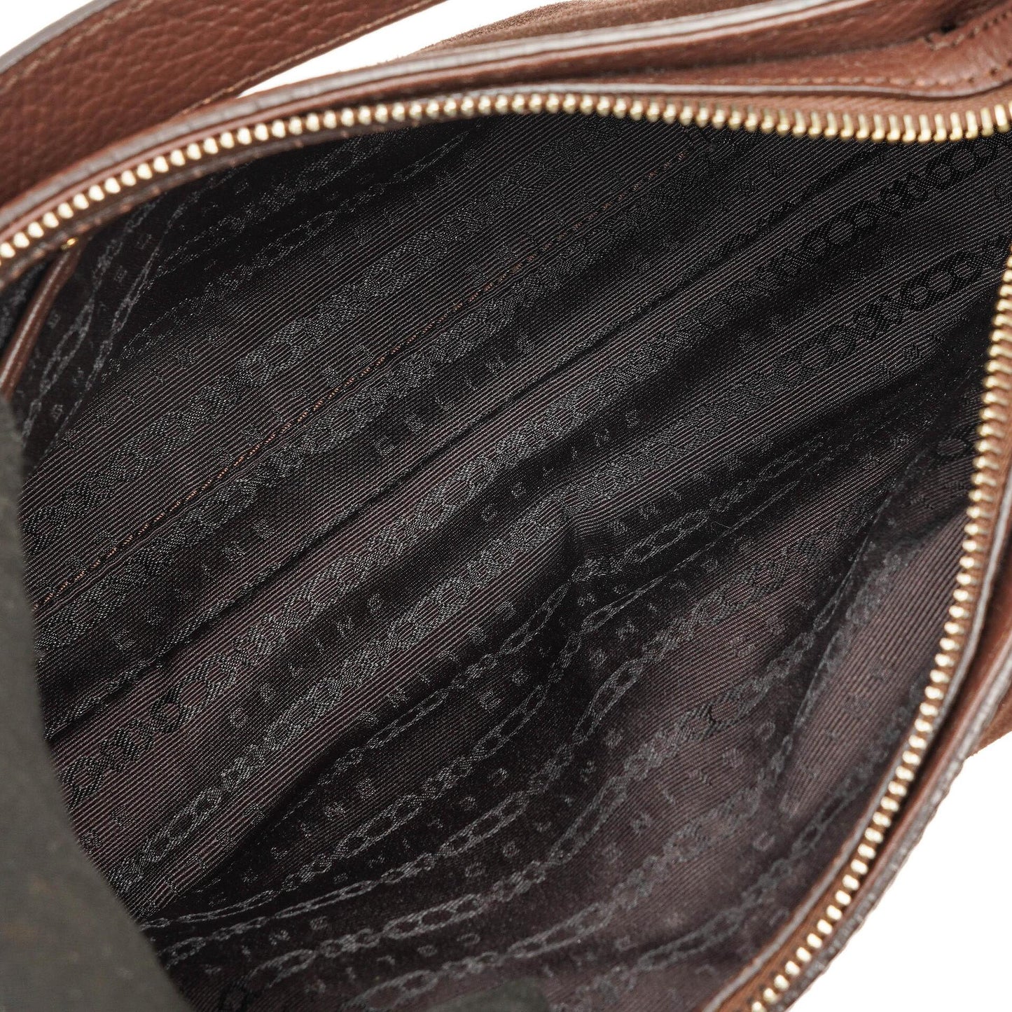 Céline Braune Wildleder- und Leder Schultertasche