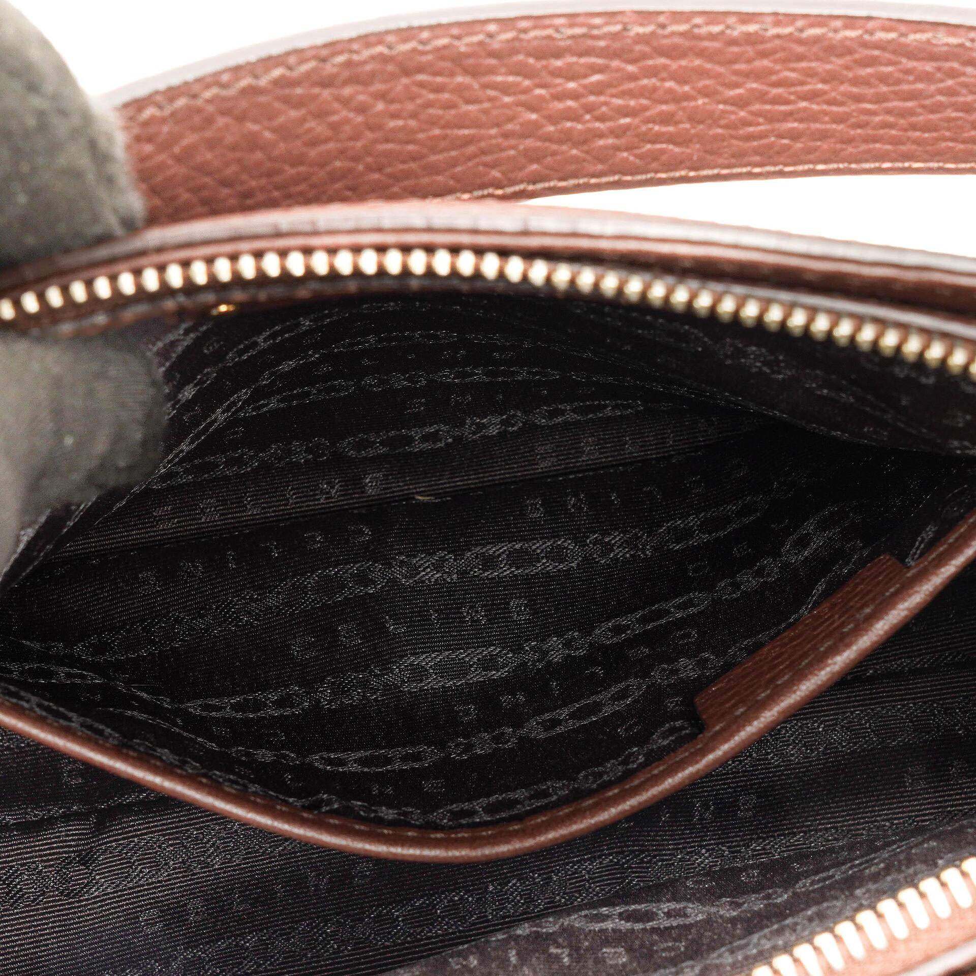 Céline Braune Wildleder- und Leder Schultertasche