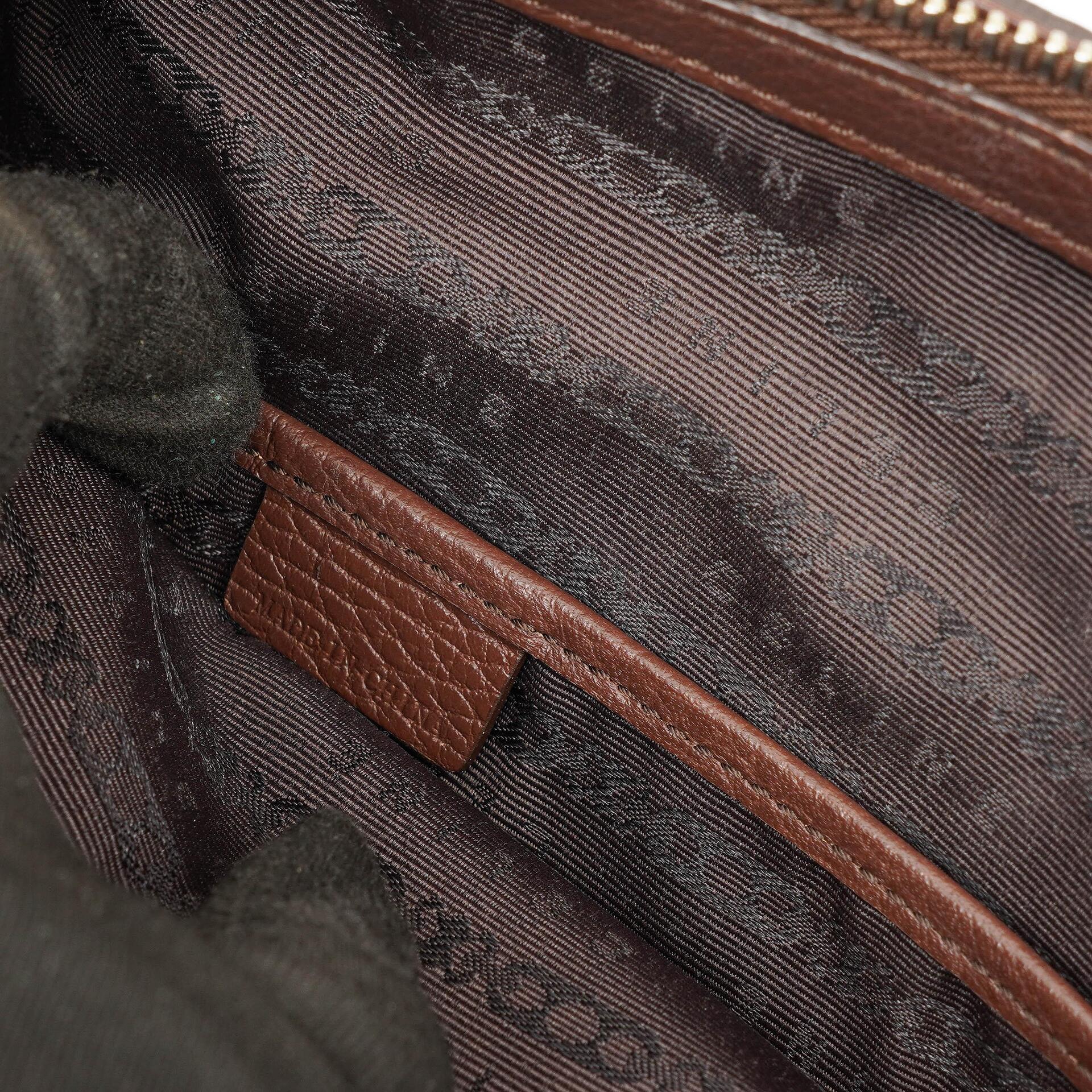Céline Braune Wildleder- und Leder Schultertasche
