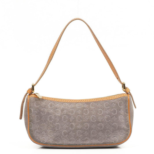 Celine C Macadam Graue Wildleder Schultertasche