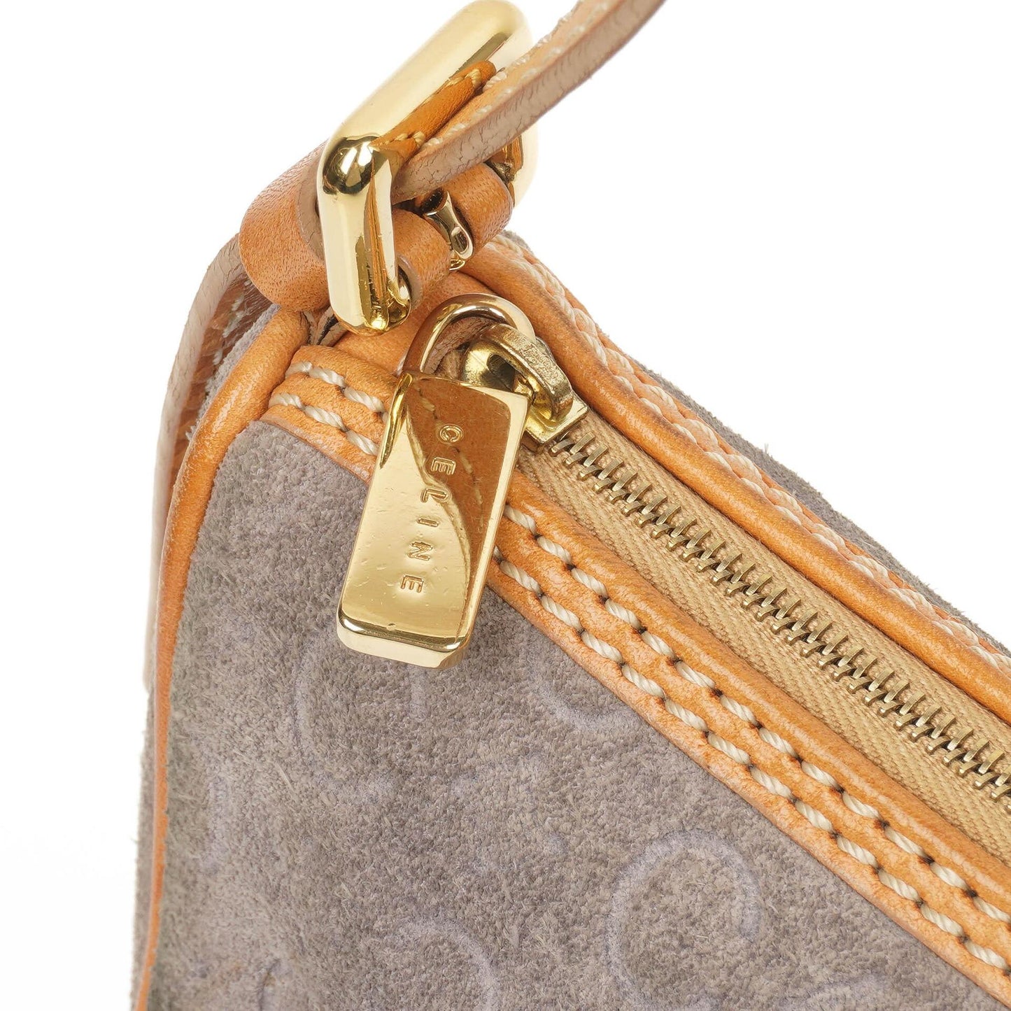 Celine C Macadam Graue Wildleder Schultertasche