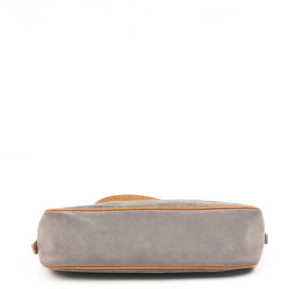 Celine C Macadam Graue Wildleder Schultertasche