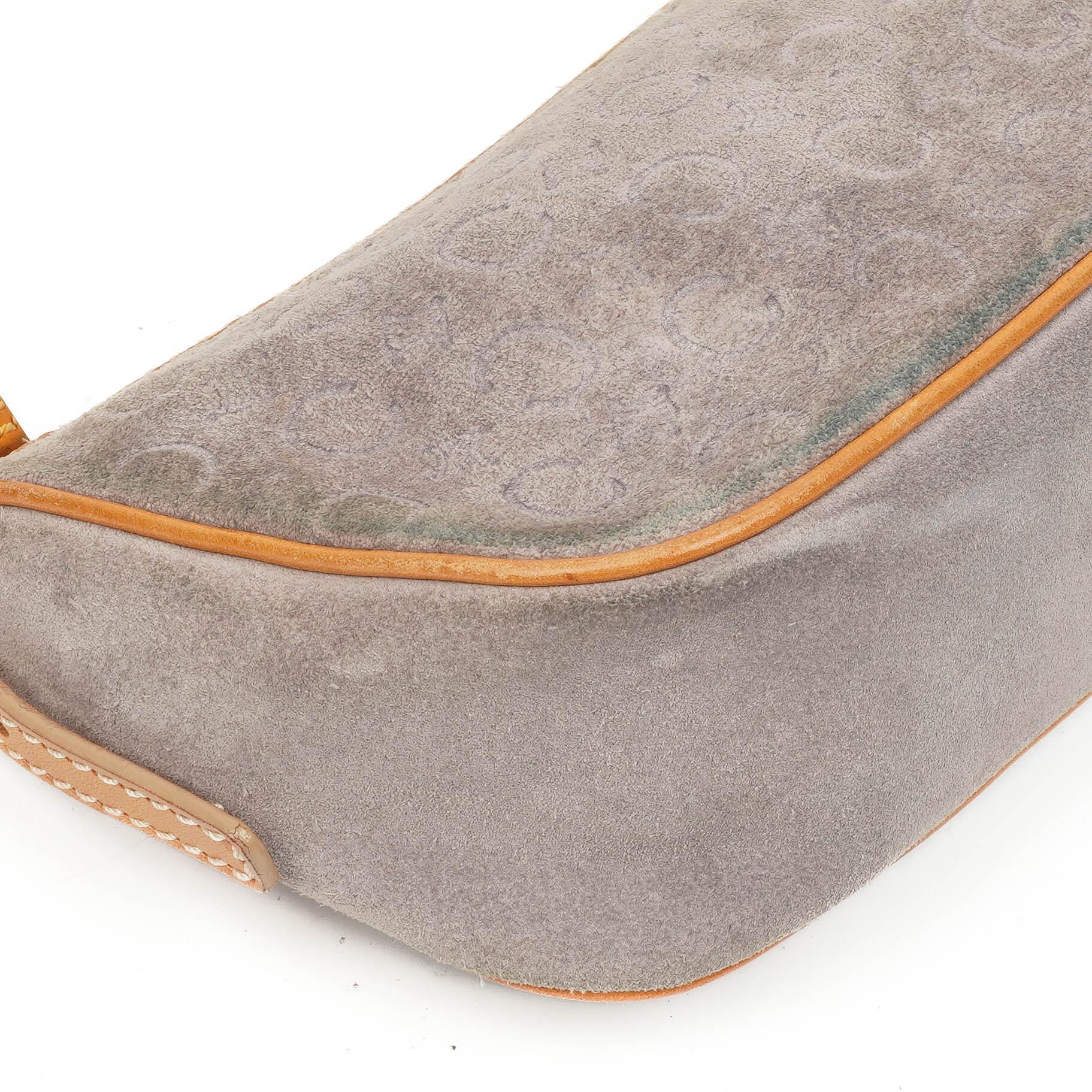 Celine C Macadam Graue Wildleder Schultertasche