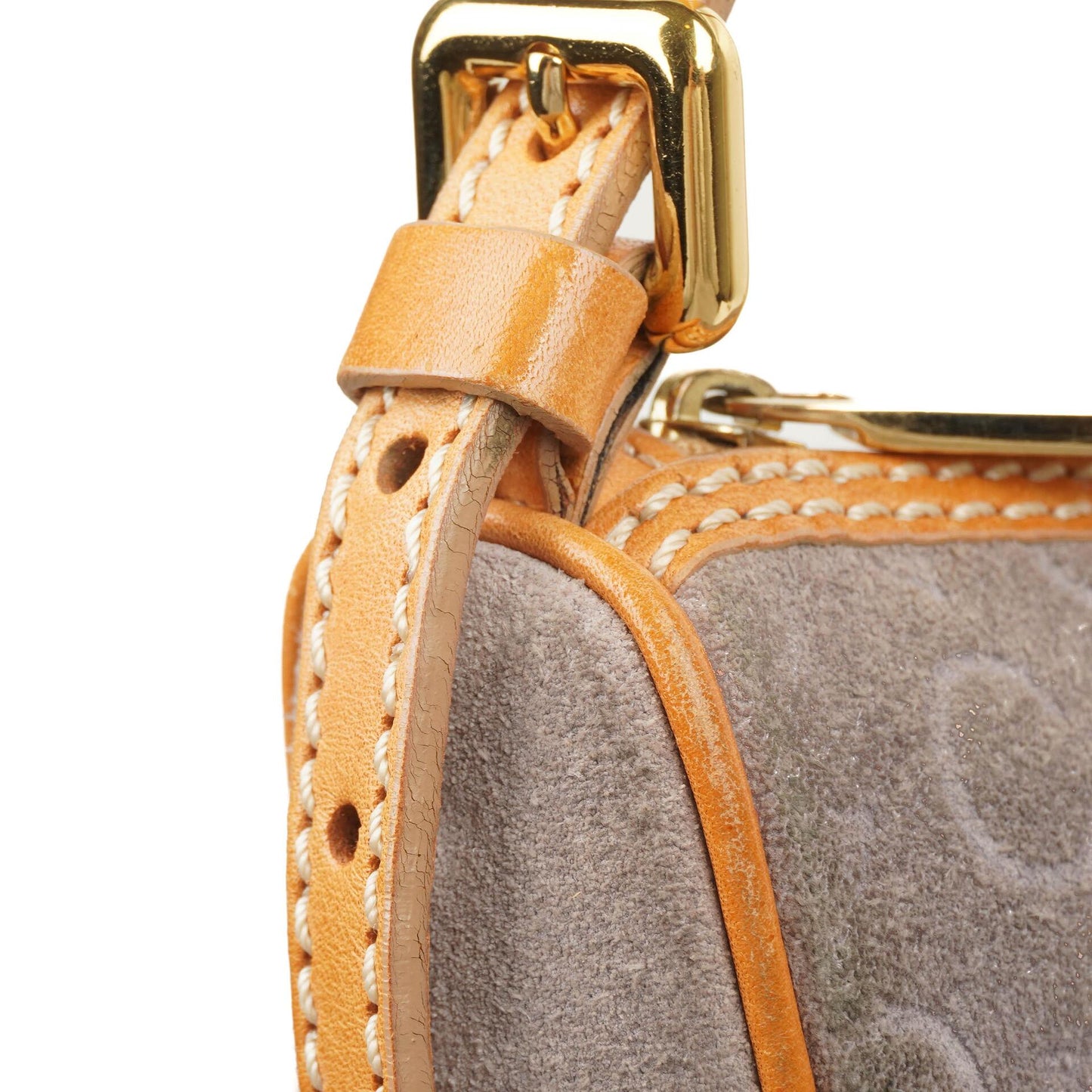 Celine C Macadam Graue Wildleder Schultertasche