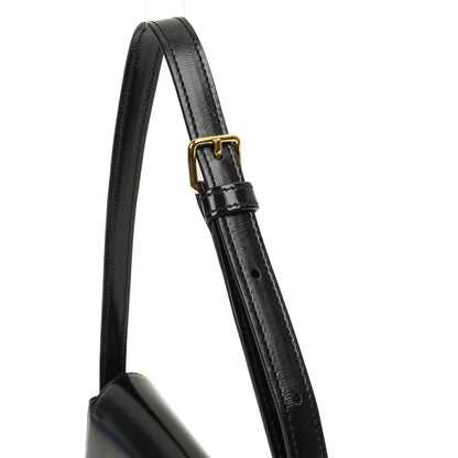 Celine Claude Long Triomphe East West Schultertasche aus glänzendem Kalbsleder