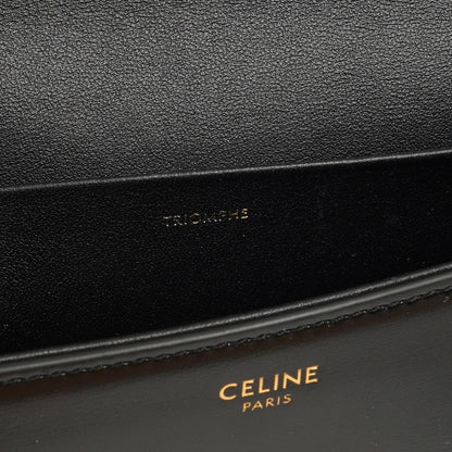 Celine Claude Long Triomphe East West Schultertasche aus glänzendem Kalbsleder