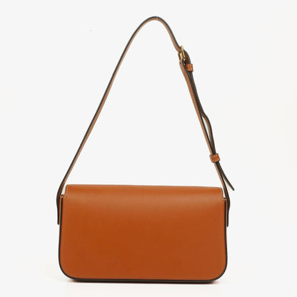 Celine Claude Long Triomphe Schultertasche aus Kalbsleder in Tan