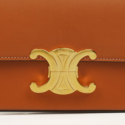 Celine Claude Long Triomphe Schultertasche aus Kalbsleder in Tan