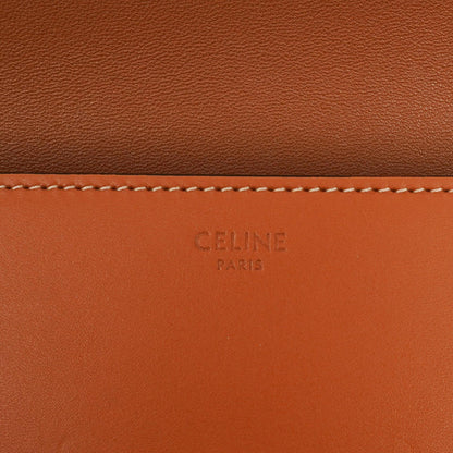 Celine Claude Long Triomphe Schultertasche aus Kalbsleder in Tan