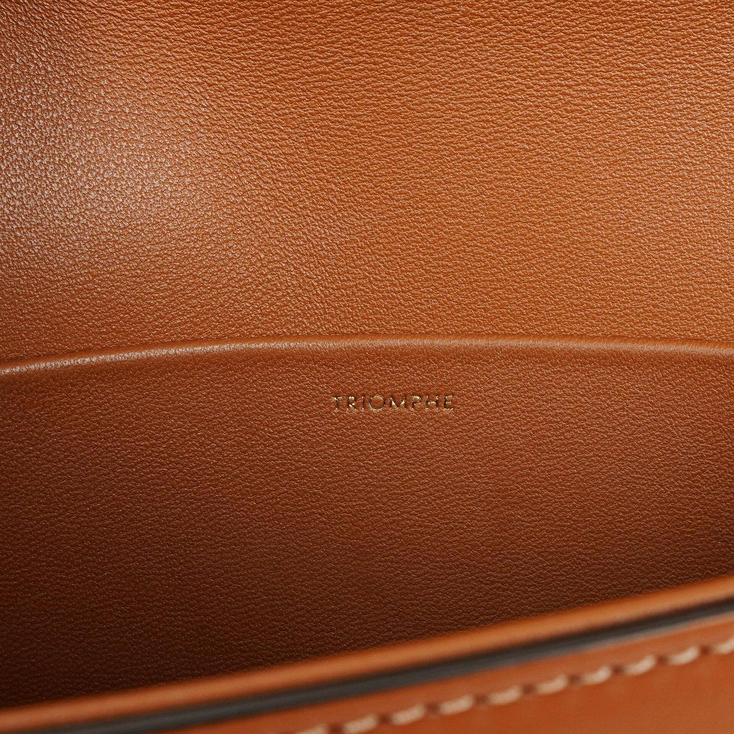 Celine Claude Long Triomphe Schultertasche aus Kalbsleder in Tan
