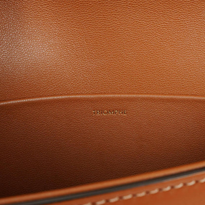 Celine Claude Long Triomphe Schultertasche aus Kalbsleder in Tan