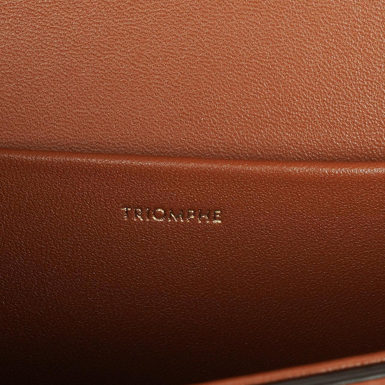 Celine Claude Long Triomphe Schultertasche aus tan Kalbsleder