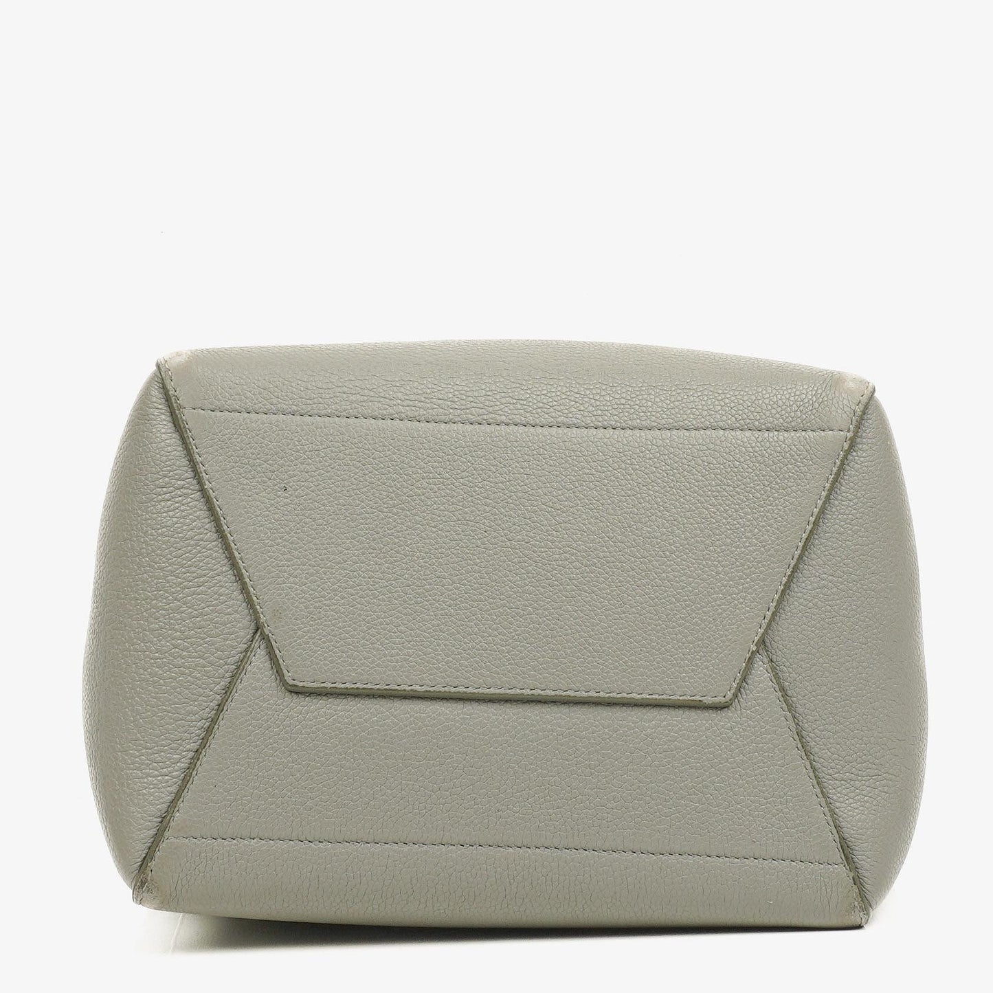 Celine Seau Sangle Bucket Bag aus grauem weichem genarbtem Kalbsleder