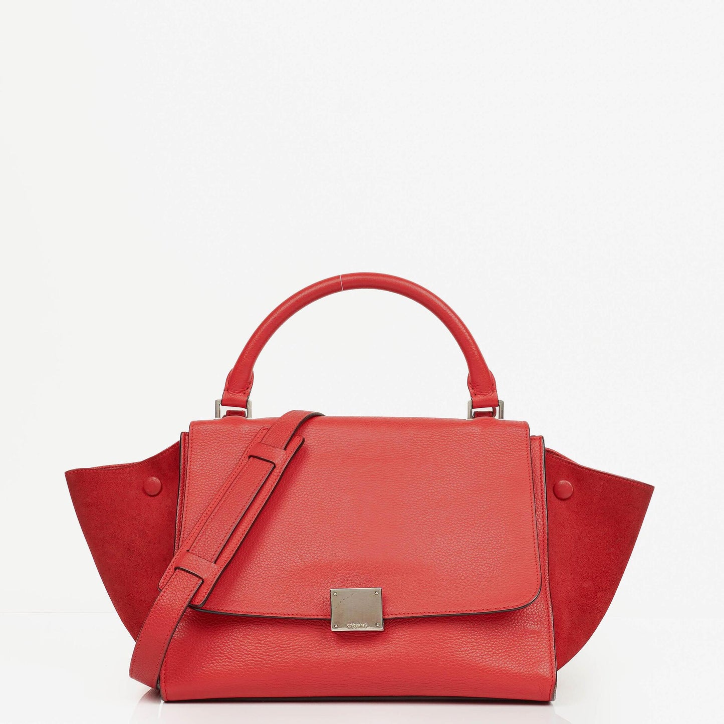 Celine Leder und Wildleder Kleine Trapez Tasche