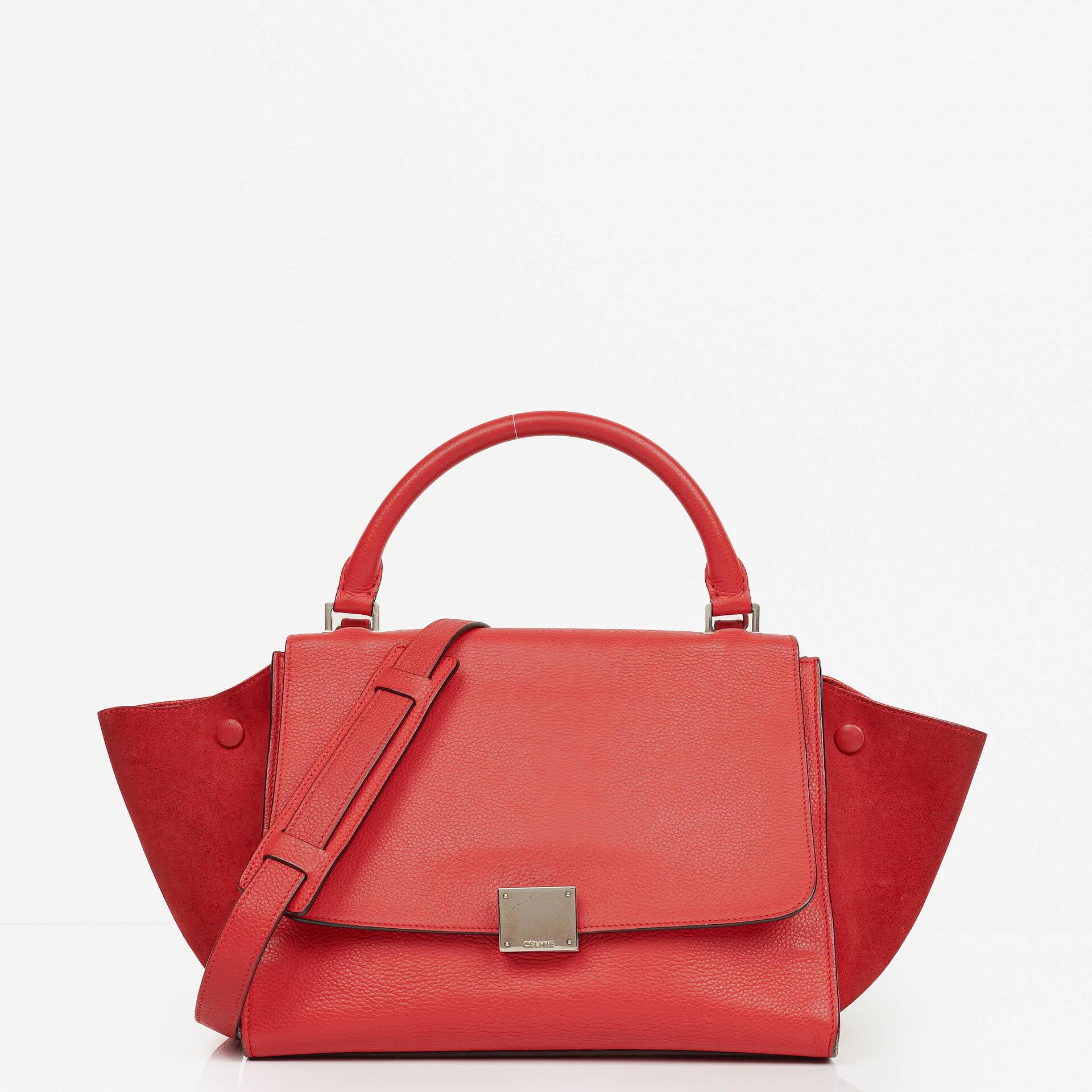Celine Leder und Wildleder Kleine Trapez Tasche