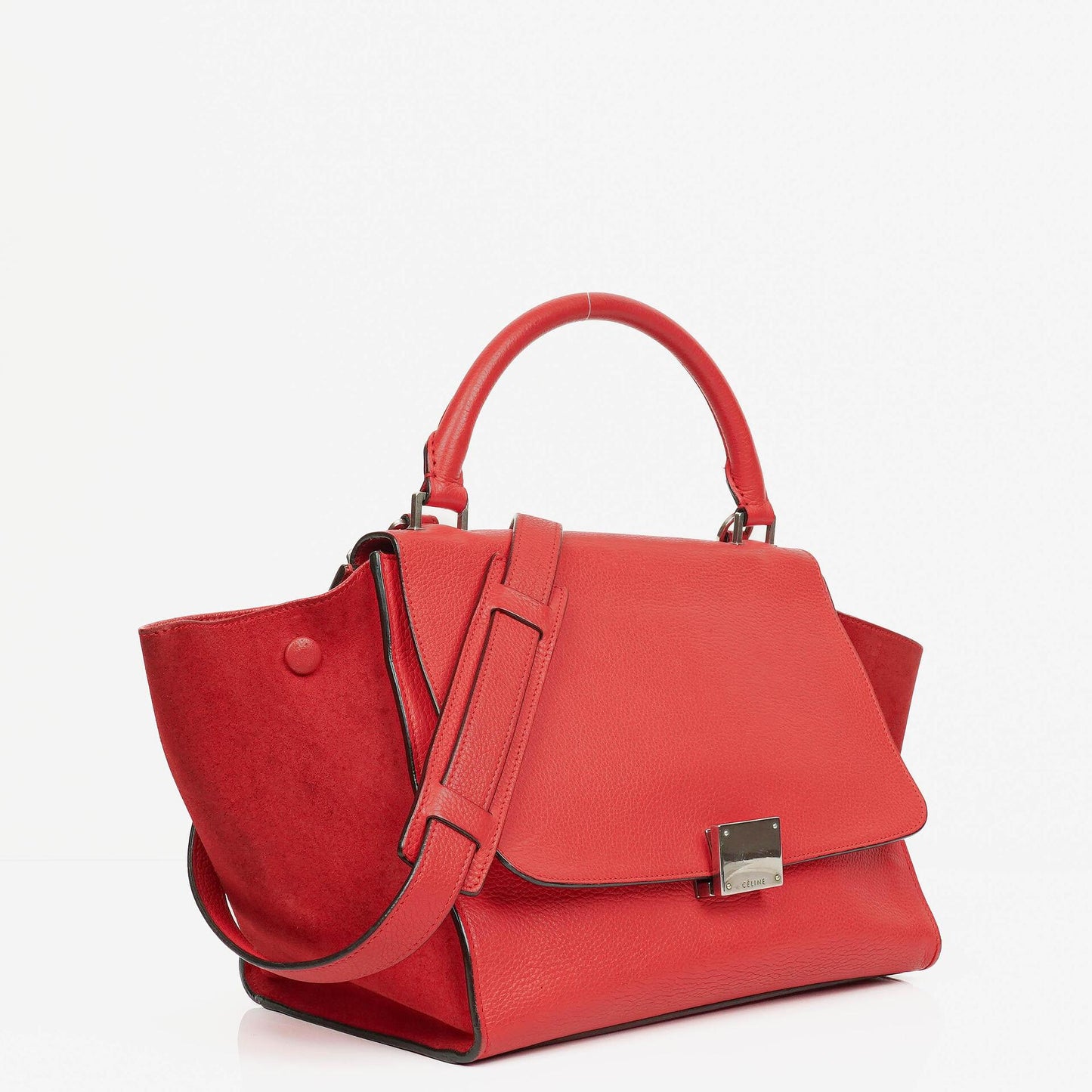 Celine Leder und Wildleder Kleine Trapez Tasche