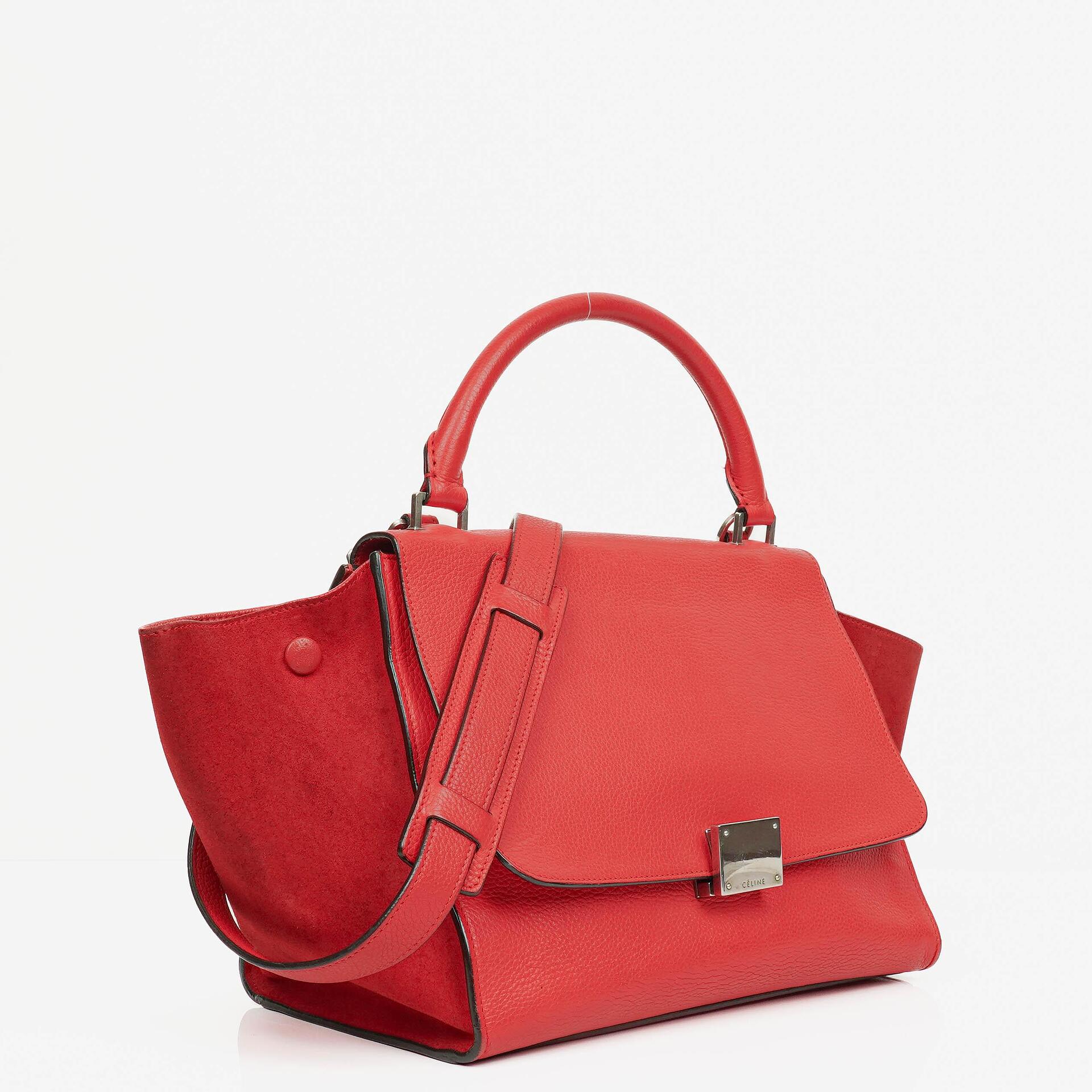 Celine Leder und Wildleder Kleine Trapez Tasche
