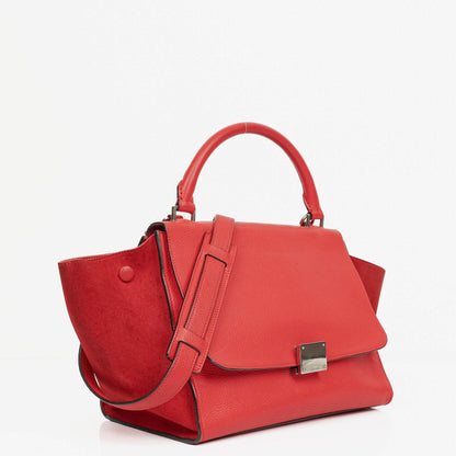Celine Leder und Wildleder Kleine Trapez Tasche