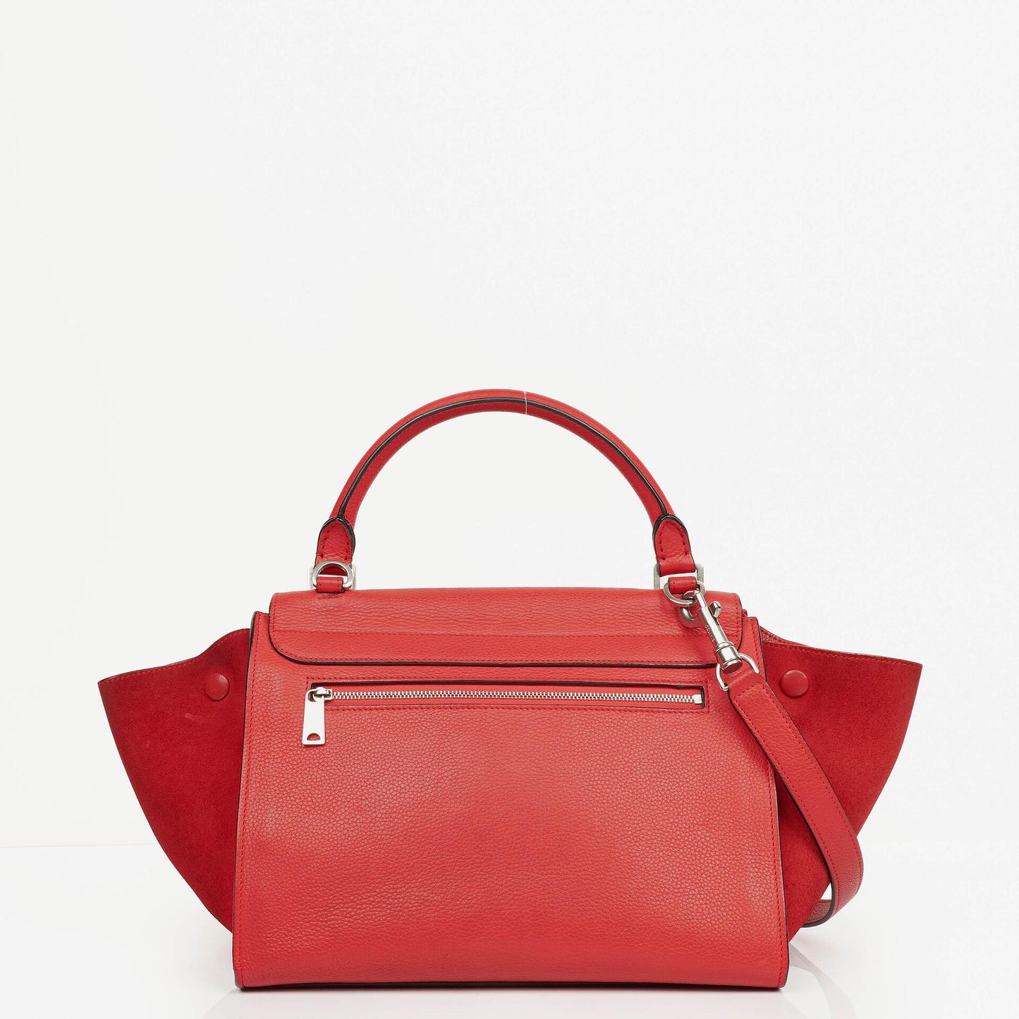 Celine Leder und Wildleder Kleine Trapez Tasche
