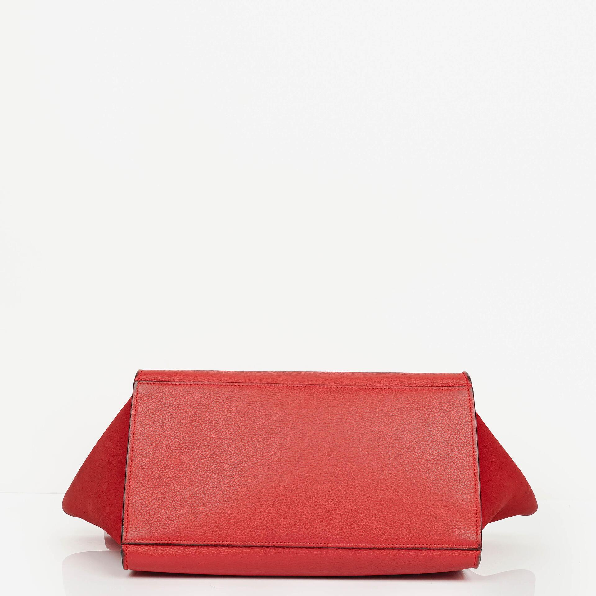 Celine Leder und Wildleder Kleine Trapez Tasche