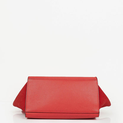 Celine Leder und Wildleder Kleine Trapez Tasche