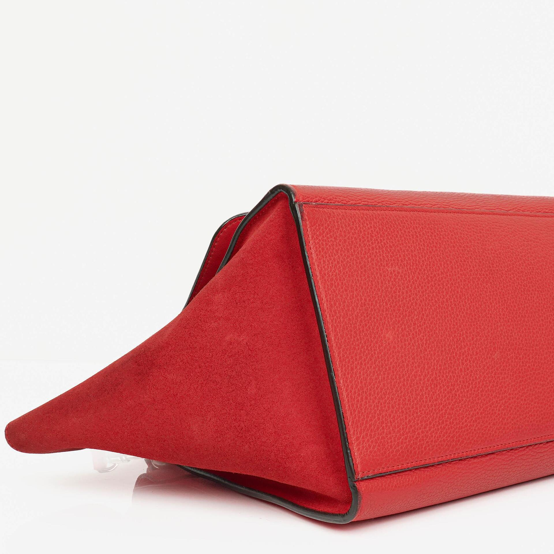 Celine Leder und Wildleder Kleine Trapez Tasche