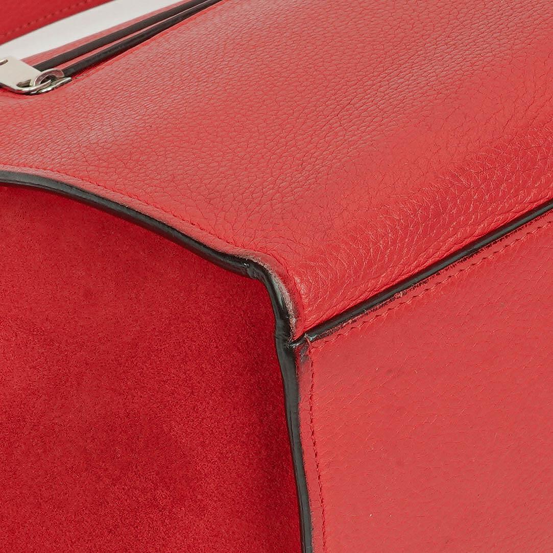 Celine Leder und Wildleder Kleine Trapez Tasche