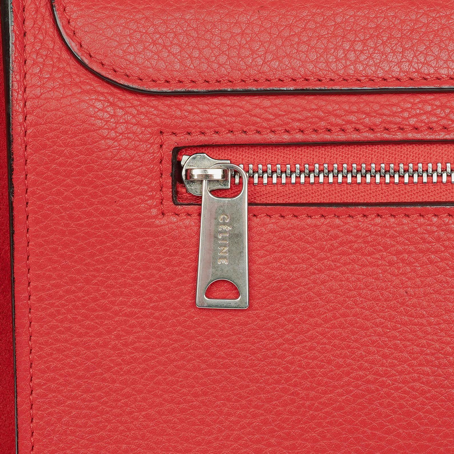 Celine Leder und Wildleder Kleine Trapez Tasche