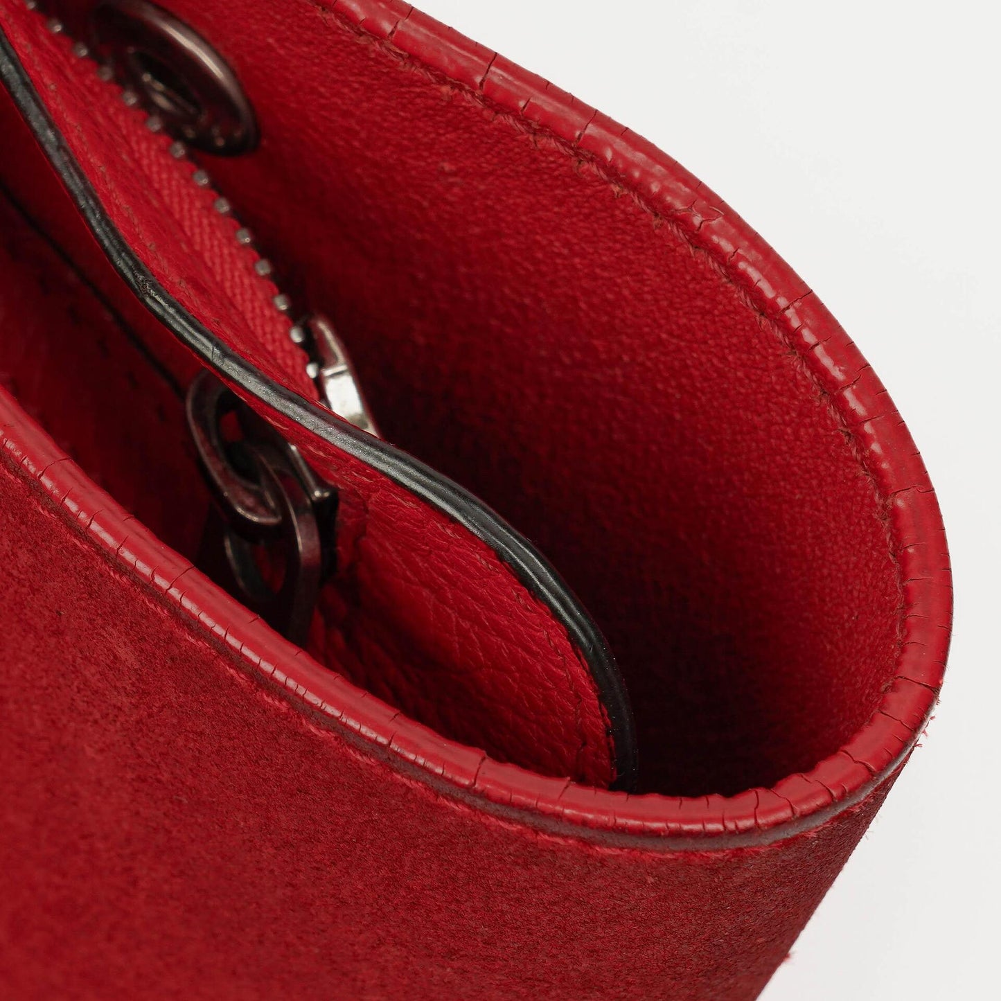 Celine Leder und Wildleder Kleine Trapez Tasche