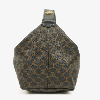 Celine Macadam Triomphe Vintage-Kulturtasche in Braun und Schwarz