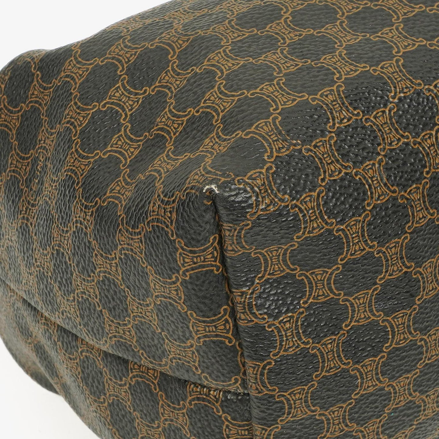 Celine Macadam Triomphe Vintage-Kulturtasche in Braun und Schwarz