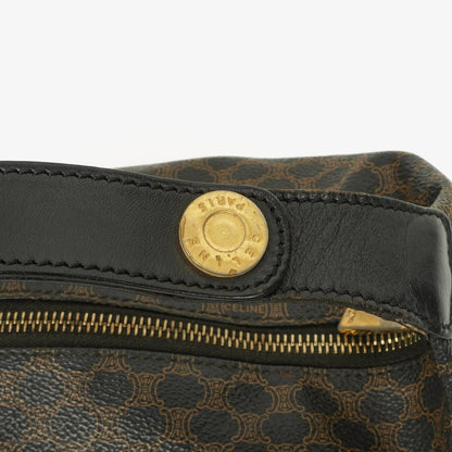 Celine Macadam Triomphe Vintage-Kulturtasche in Braun und Schwarz
