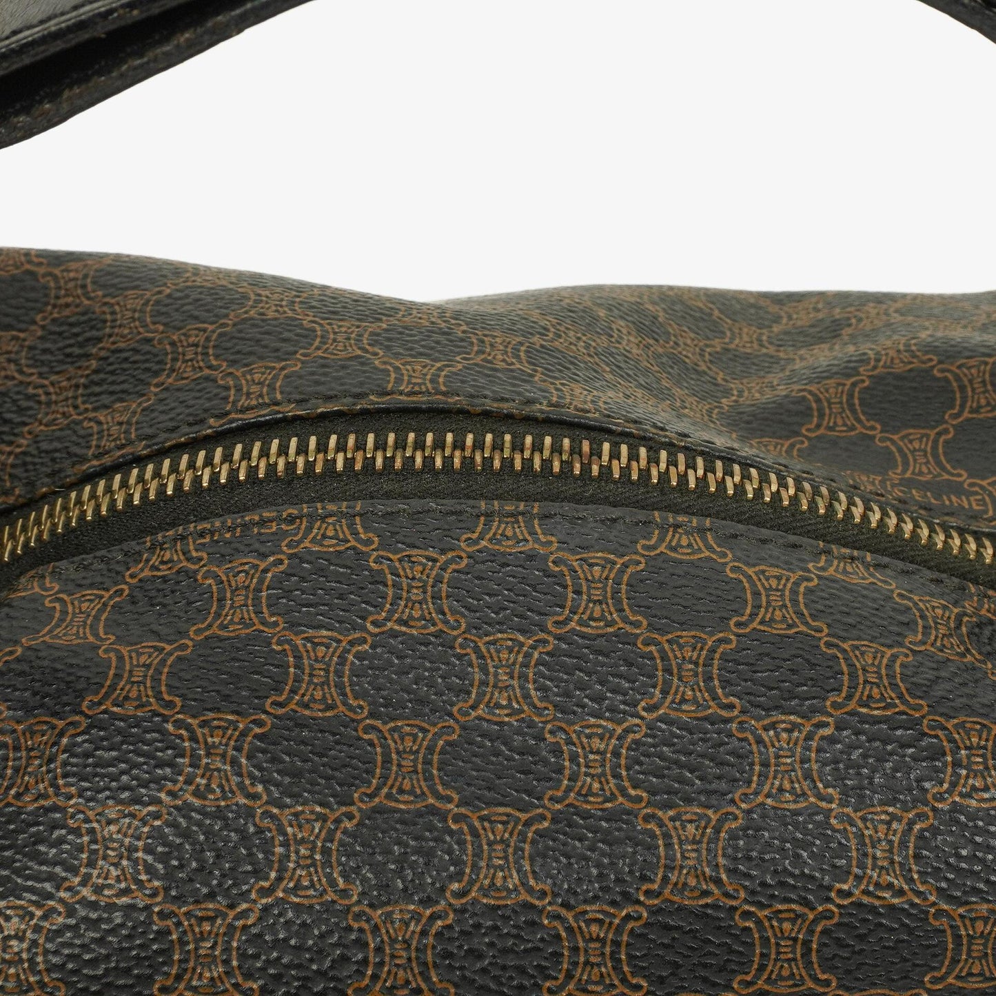 Celine Macadam Triomphe Vintage-Kulturtasche in Braun und Schwarz