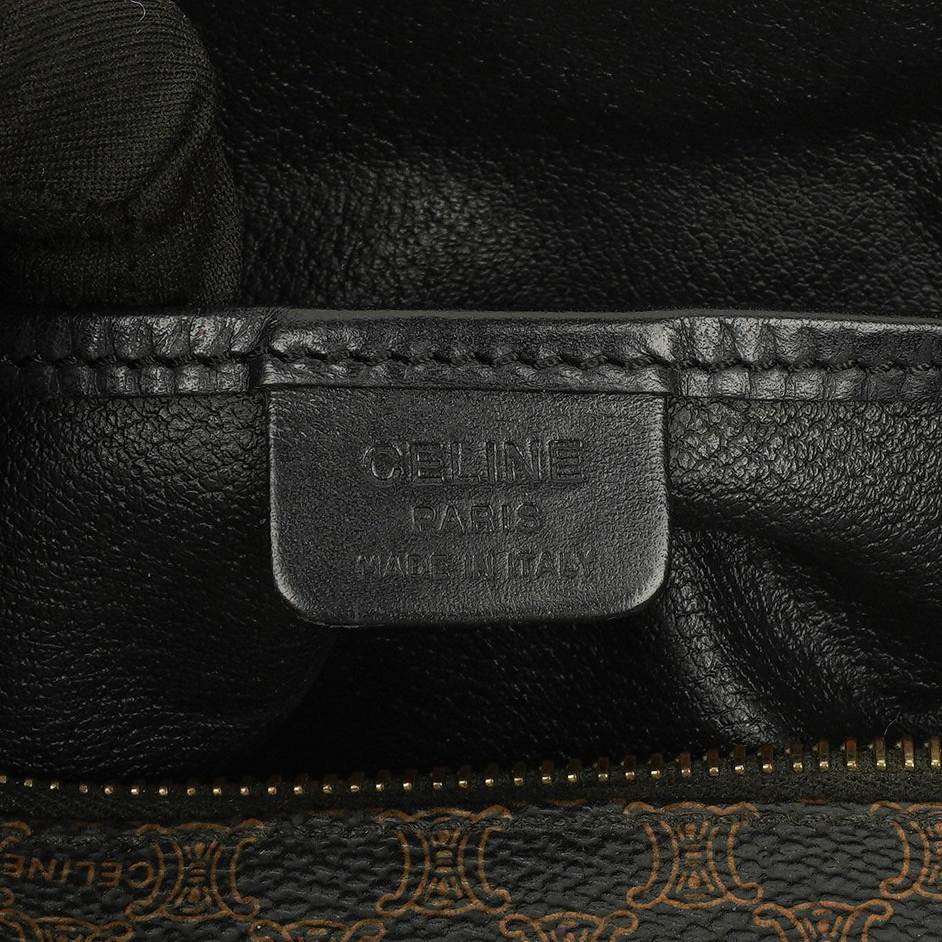 Celine Macadam Triomphe Vintage-Kulturtasche in Braun und Schwarz