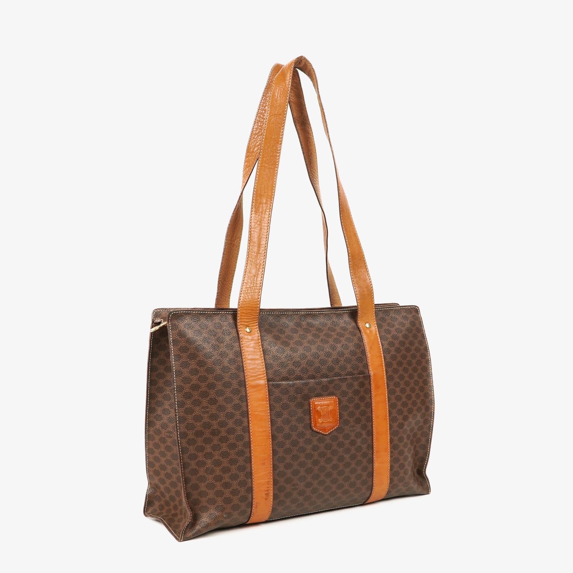 CELINE Macadam Triomphe Schultertasche in Braun