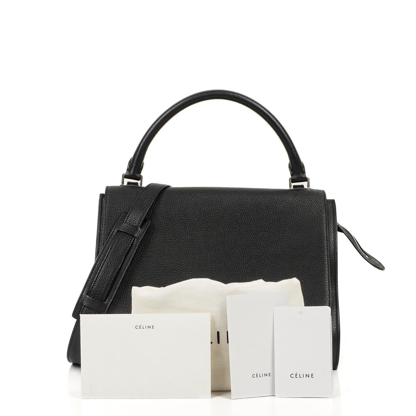 Celine Medium Trapeze Handtasche aus schwarzem Kalbsleder und Wildleder