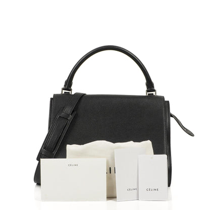 Celine Medium Trapeze Handtasche aus schwarzem Kalbsleder und Wildleder