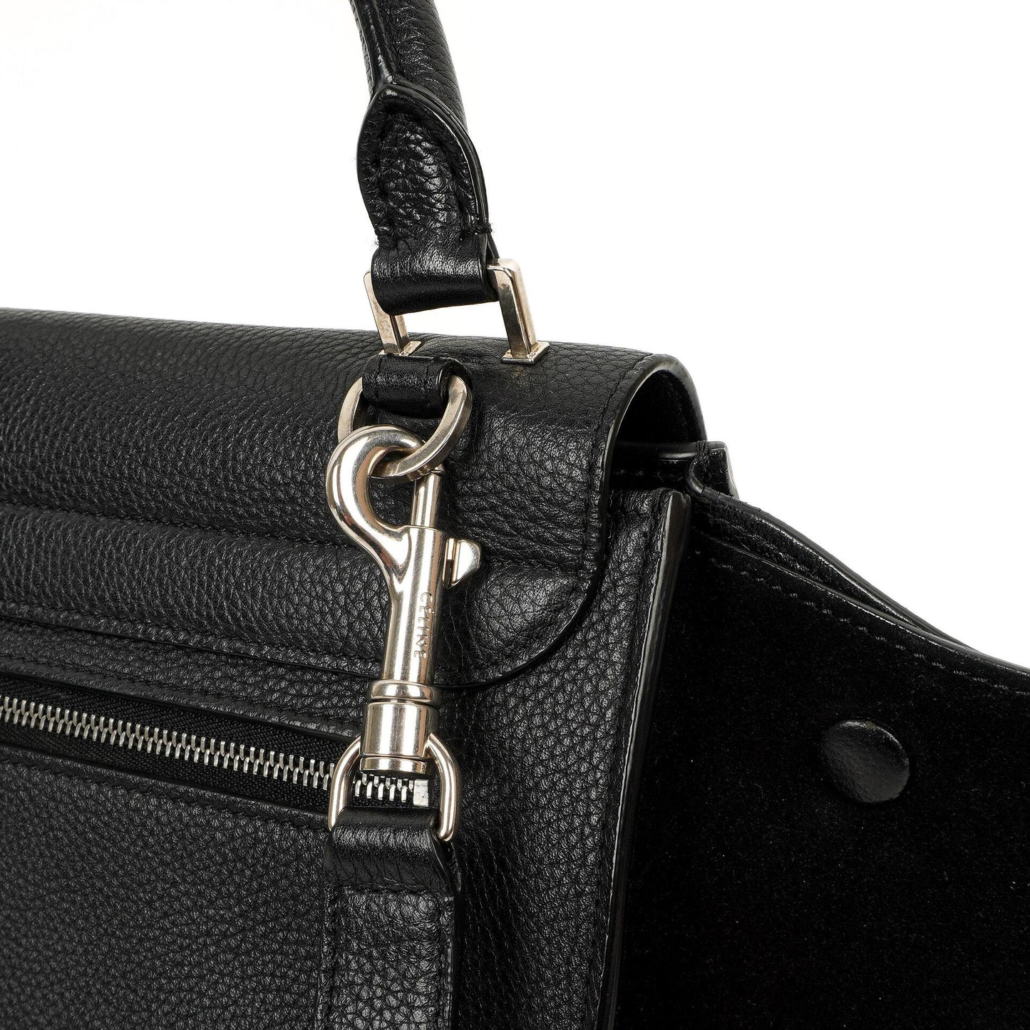 Celine Medium Trapeze Handtasche aus schwarzem Kalbsleder und Wildleder