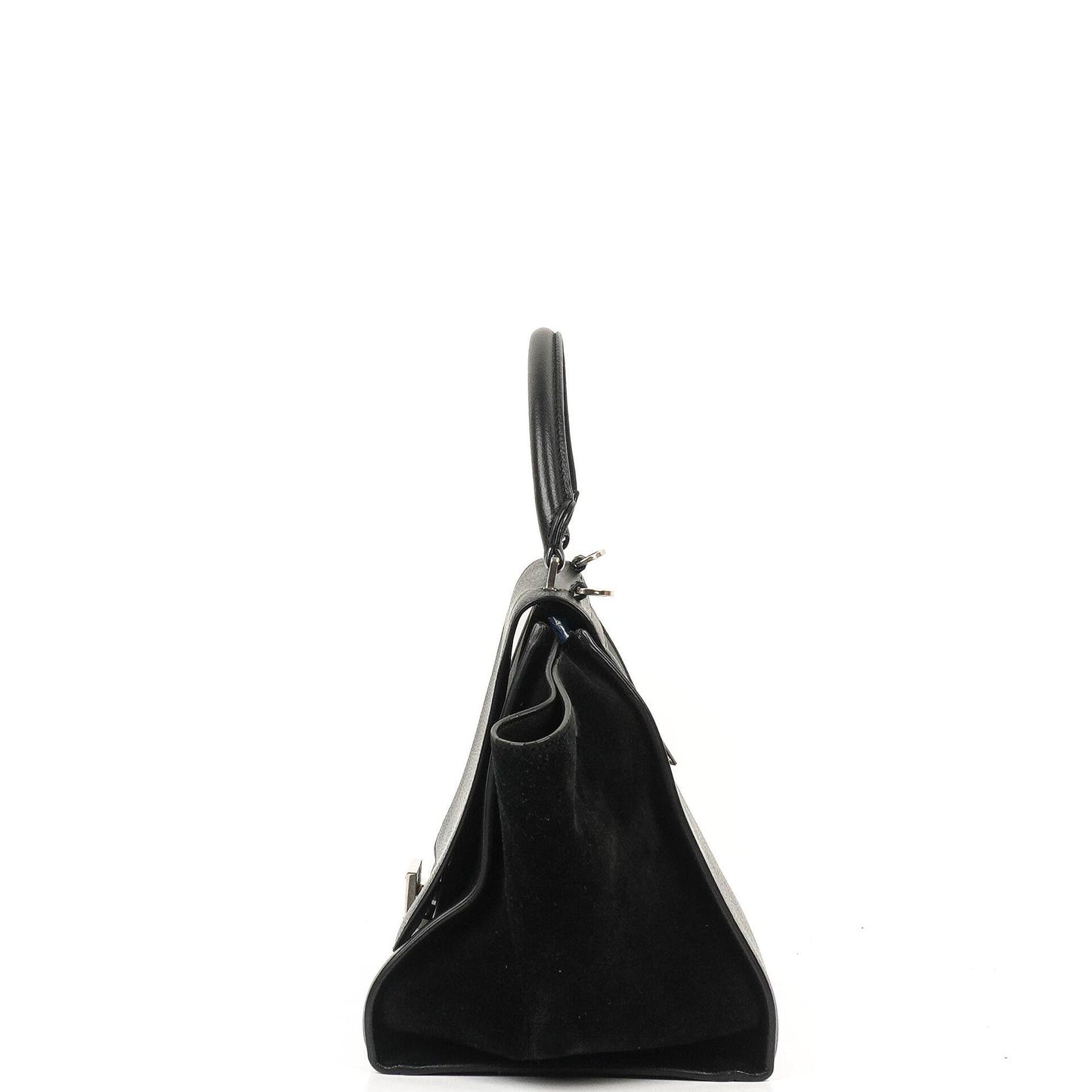 Celine Medium Trapeze Handtasche aus schwarzem Kalbsleder und Wildleder