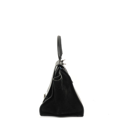 Celine Medium Trapeze Handtasche aus schwarzem Kalbsleder und Wildleder