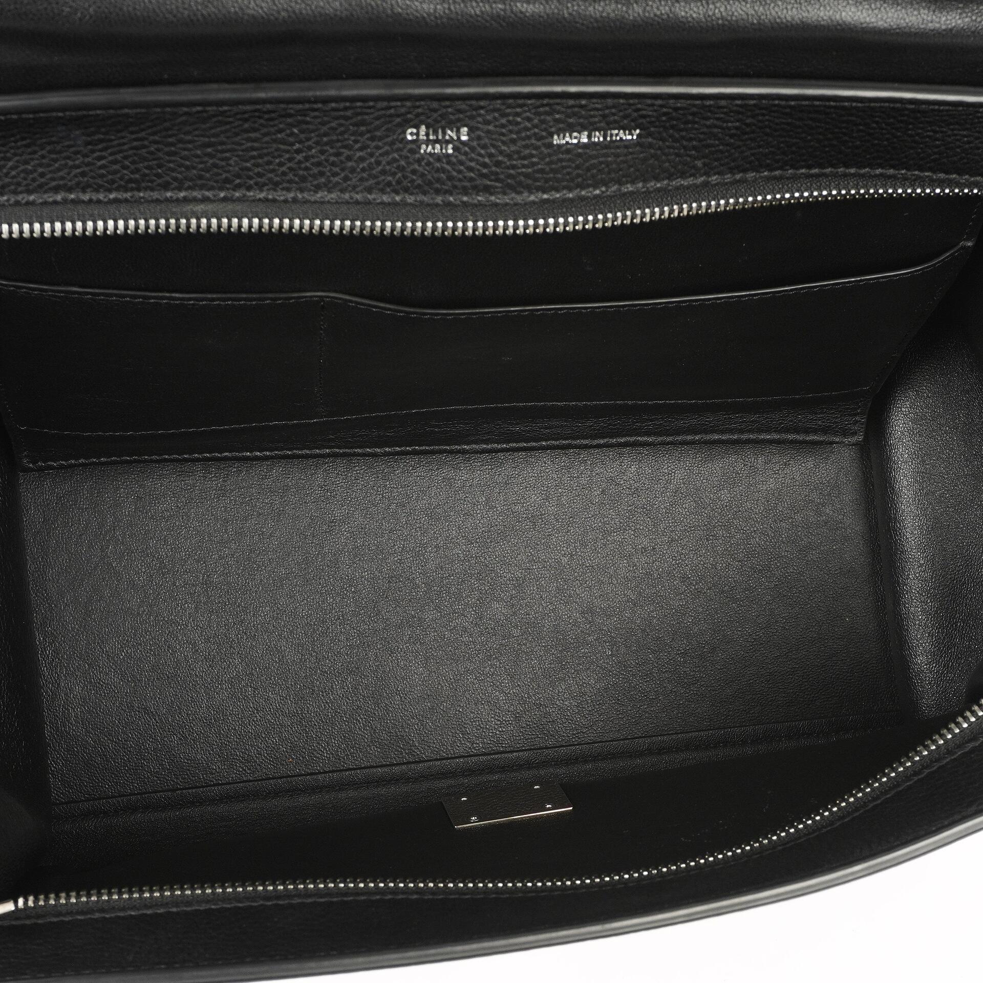 Celine Medium Trapeze Handtasche aus schwarzem Kalbsleder und Wildleder