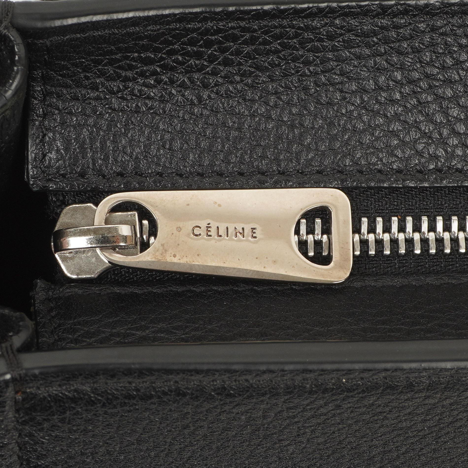 Celine Medium Trapeze Handtasche aus schwarzem Kalbsleder und Wildleder