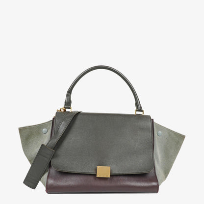 Celine Mittelgroße Trapez Souris Getrommeltes Mehrfarbiges Leder/Wildleder Tasche