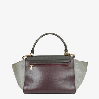 Celine Mittelgroße Trapez Souris Getrommeltes Mehrfarbiges Leder/Wildleder Tasche