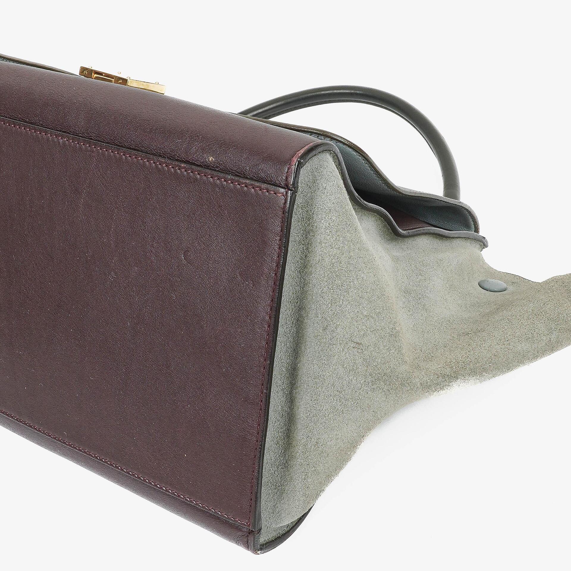 Celine Mittelgroße Trapez Souris Getrommeltes Mehrfarbiges Leder/Wildleder Tasche