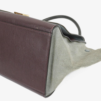 Celine Mittelgroße Trapez Souris Getrommeltes Mehrfarbiges Leder/Wildleder Tasche