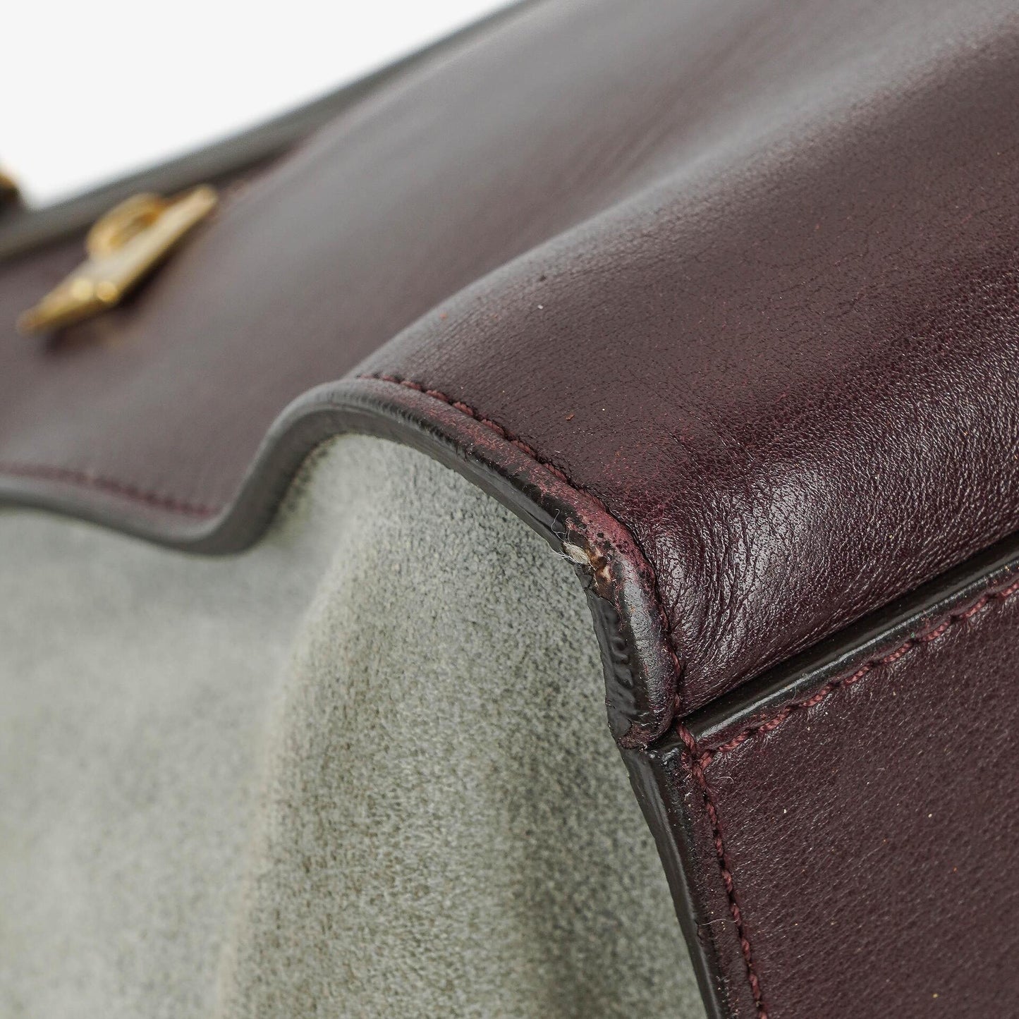 Celine Mittelgroße Trapez Souris Getrommeltes Mehrfarbiges Leder/Wildleder Tasche
