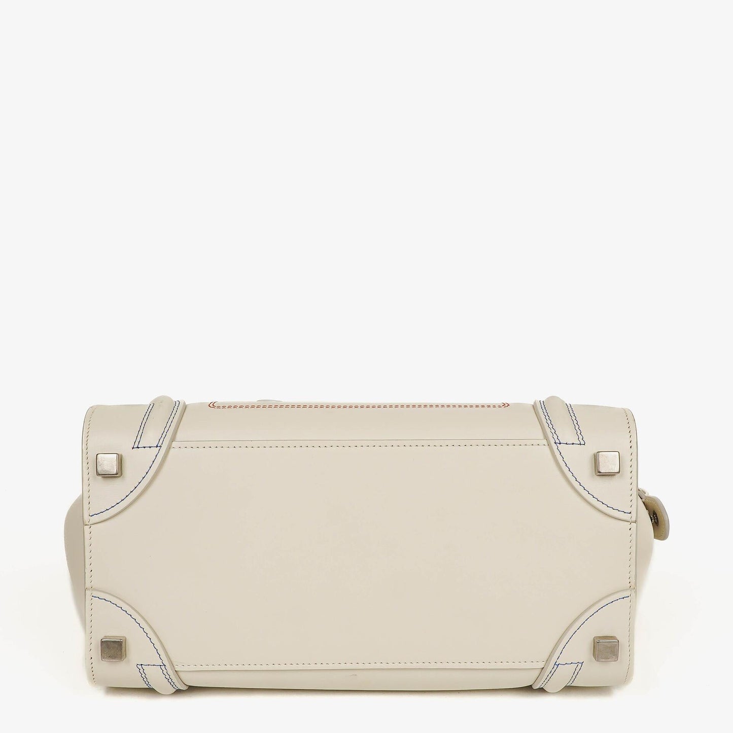 Celine Micro Luggage Handtasche aus cremefarbenem Kalbsleder mit mehrfarbigen Nähten